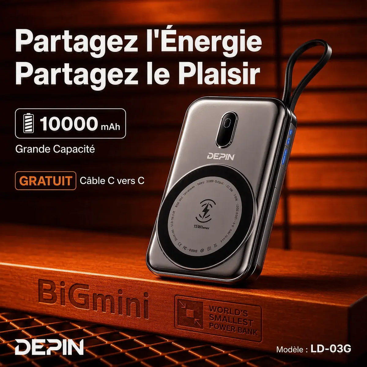 Powerbank Magnétique DEPIN : Support, Portable & Magnétique