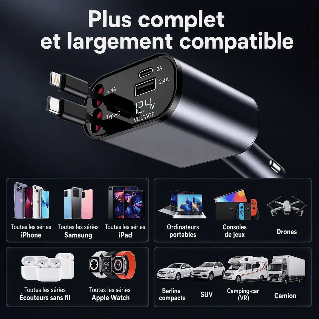 Super Car Fast Charger : Tirez, branchez & rechargez