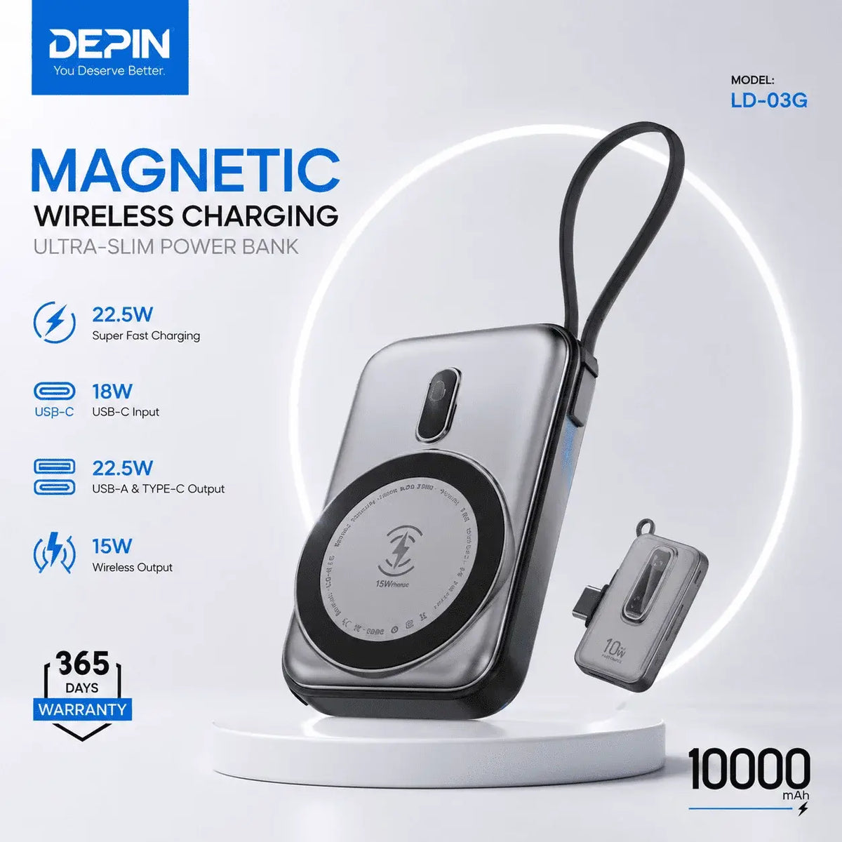 Powerbank Magnétique DEPIN : Support, Portable & Magnétique